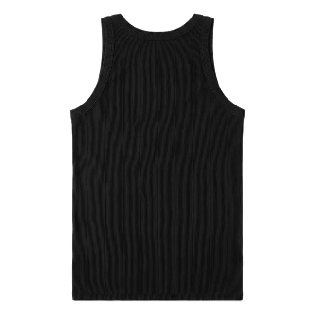 Perla ribbed tank top | Black
