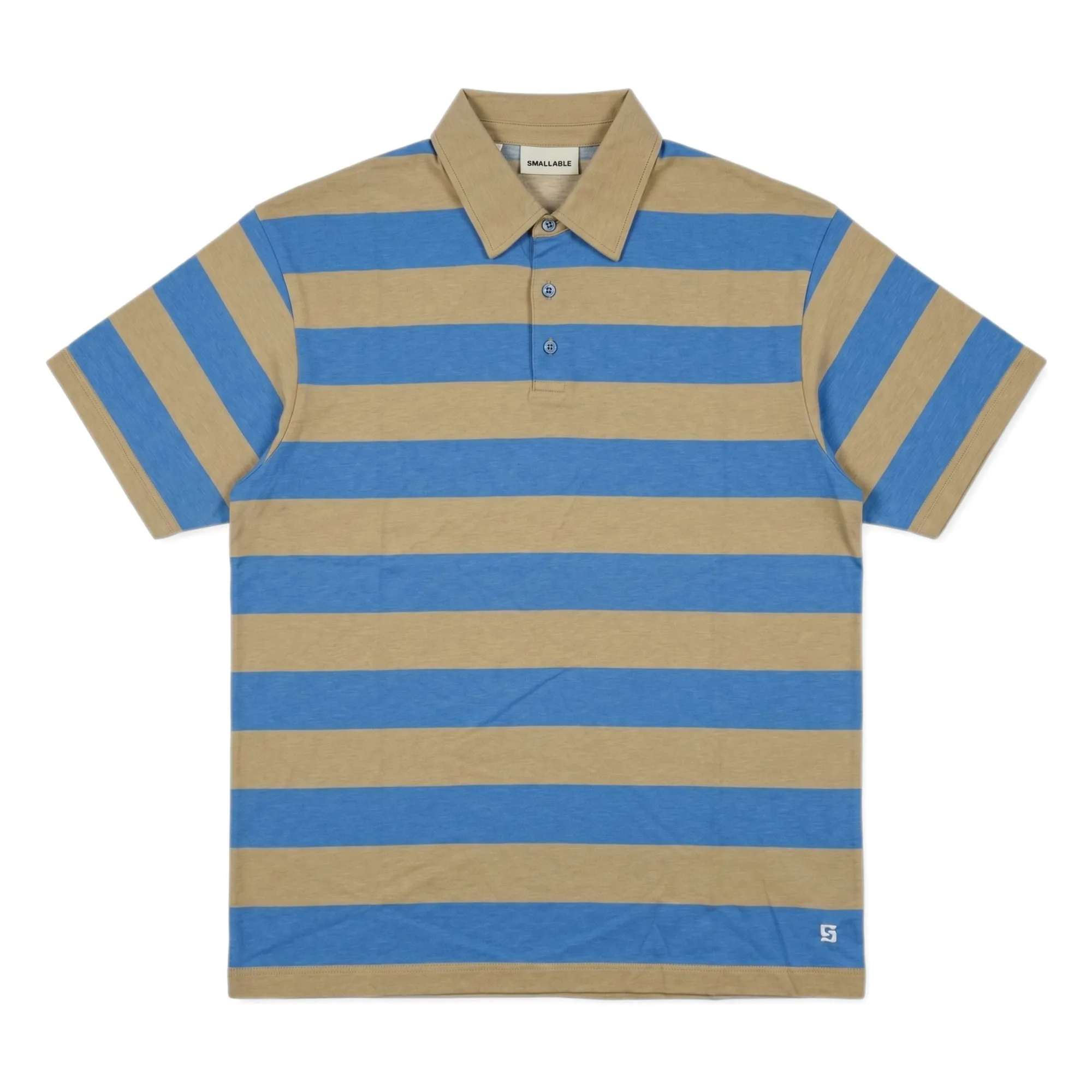 Smallable Man Royal Blue Polo Fjord Striped Cotton Pima