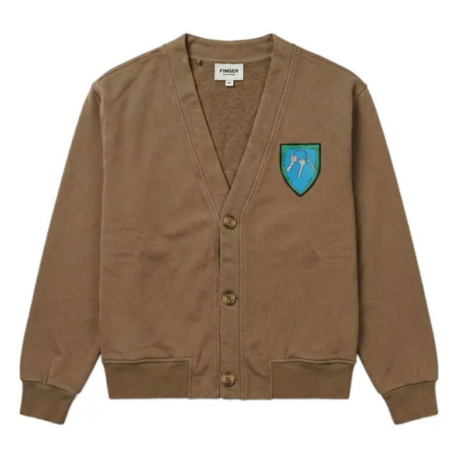 Cardigan Relax Coton Bio | Marron glacé
