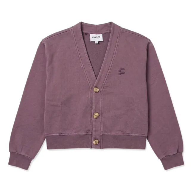 Lars Organic Cotton Cardigan | Dark purple
