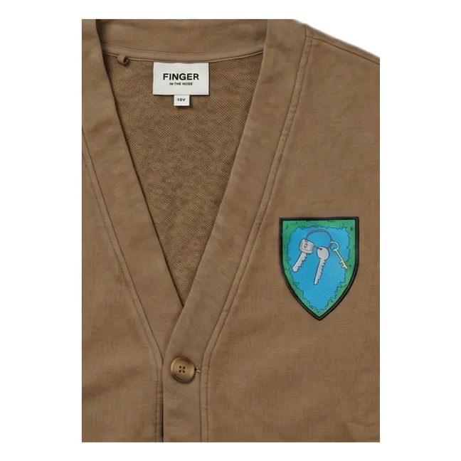 Cardigan Relax Coton Bio | Marron glacé