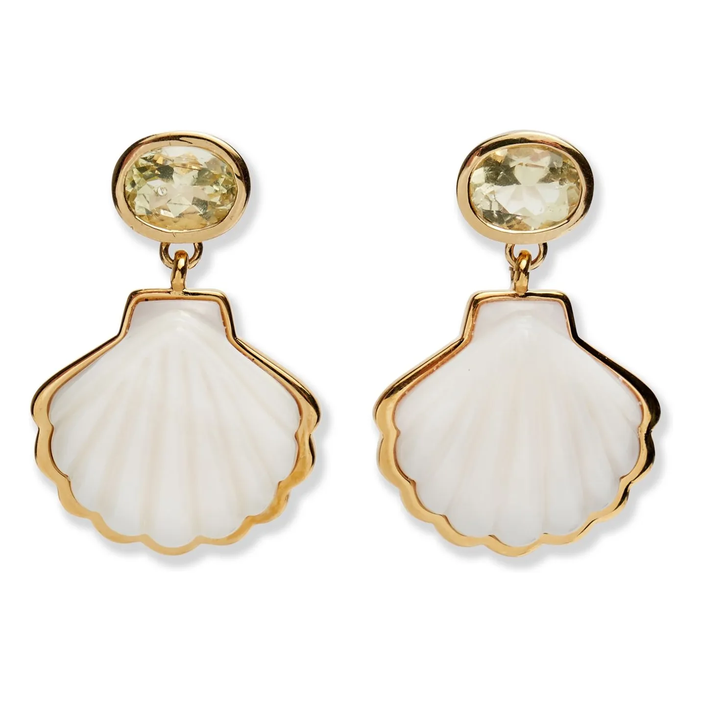 Boucles d'Oreilles Luna Shell | Blanc- Image produit n°0