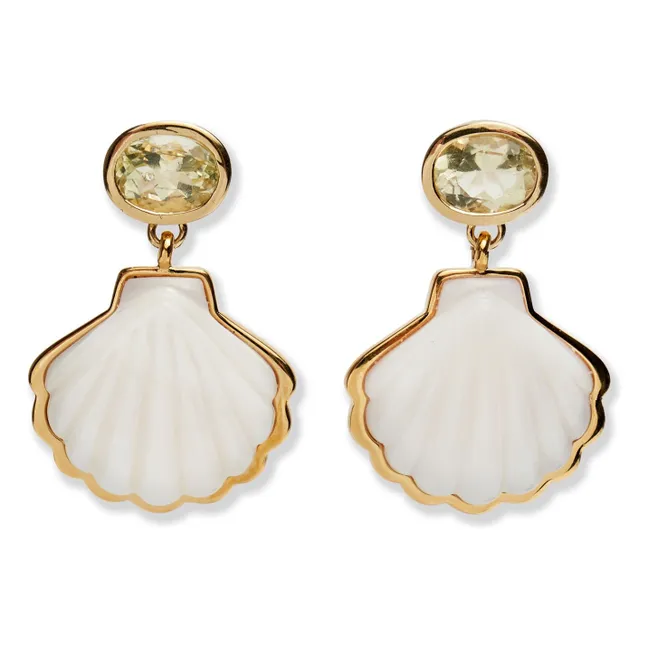 Boucles d'Oreilles Luna Shell | Blanc