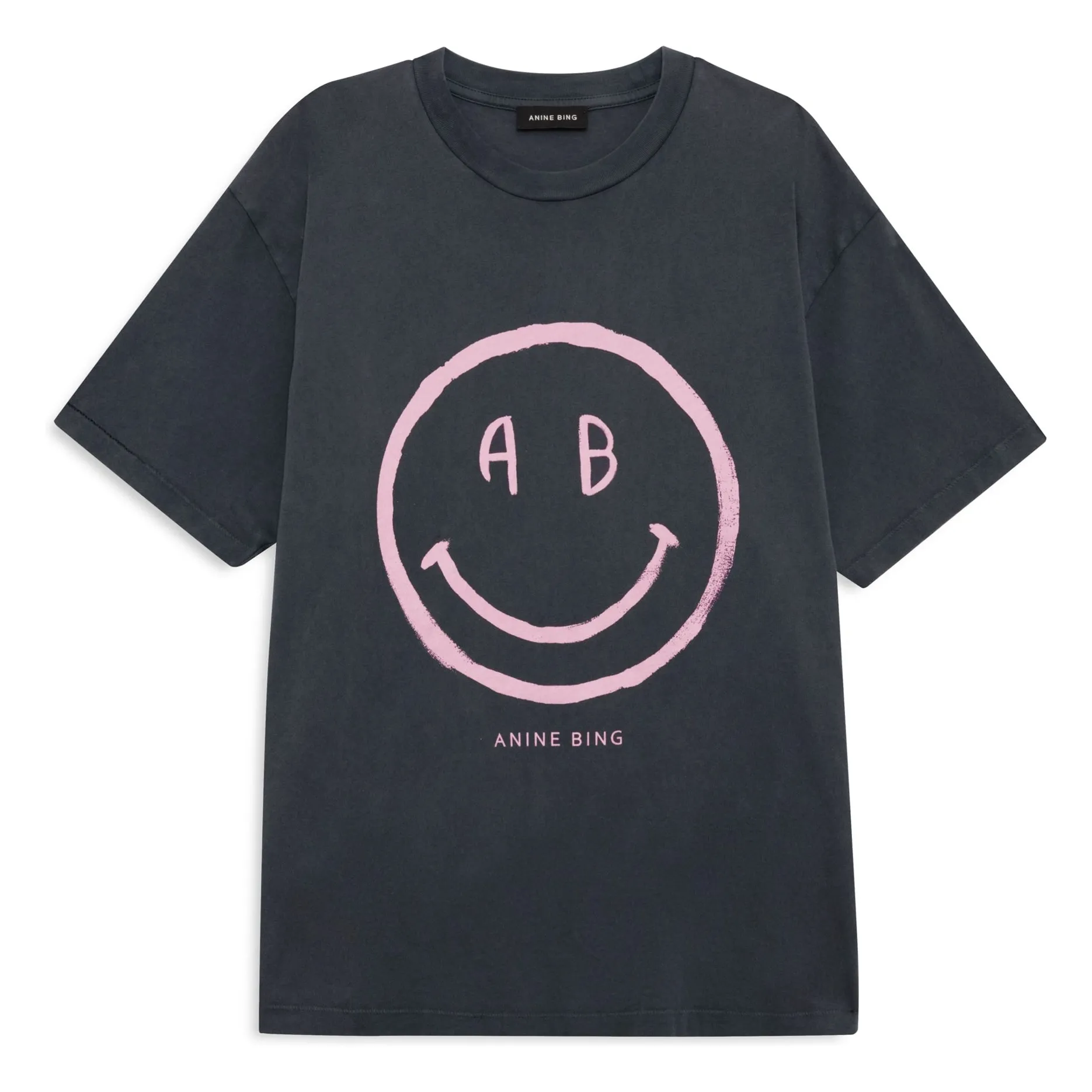 Anine Bing Grey Wagner Smiley T-Shirt