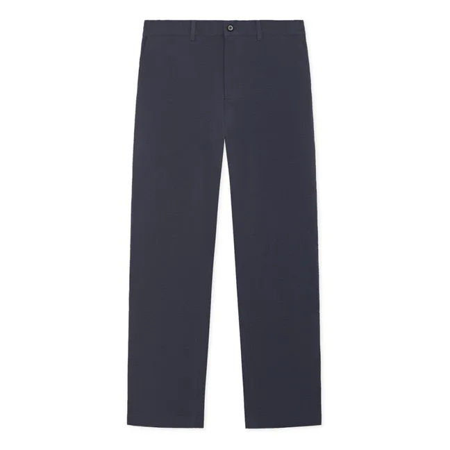 Pantalones seersucker | Azul oscuro