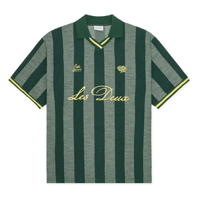 Polo de fútbol a rayas | Verde Oscuro