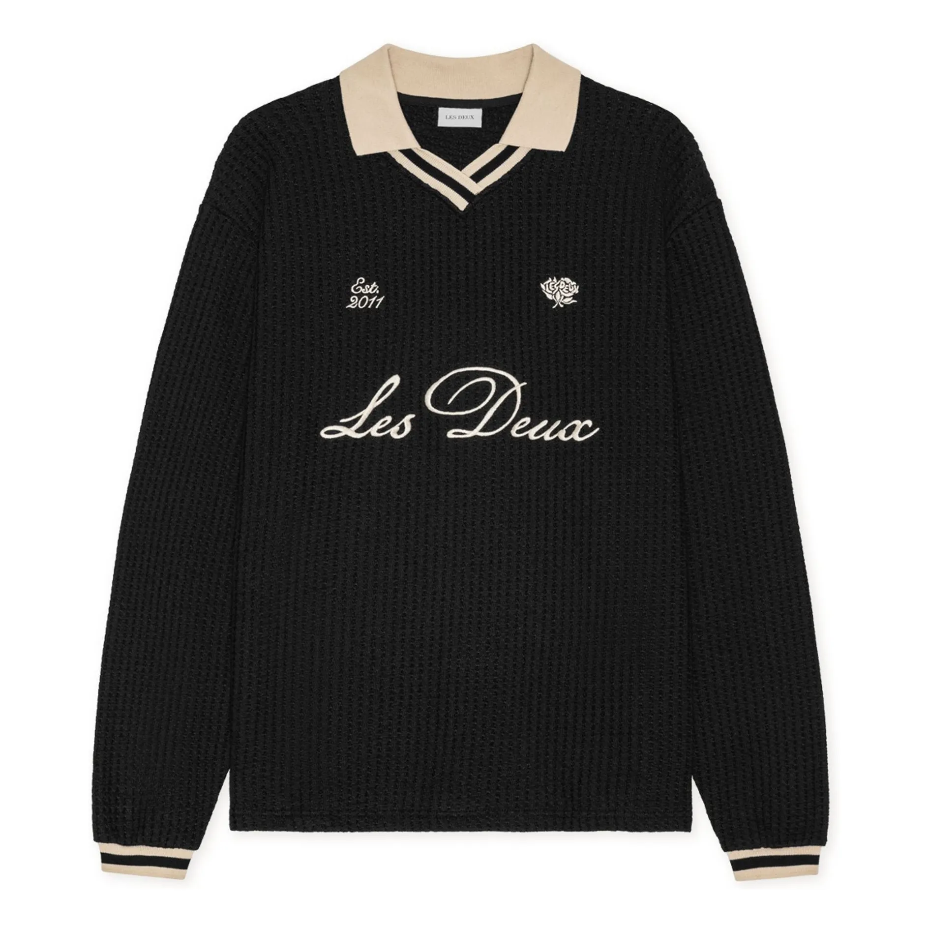 Les Deux Black Polo Waffle Football