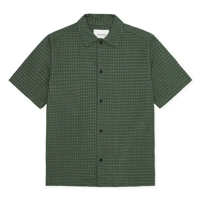 Camisa Chack Seersucker | Verde Oscuro
