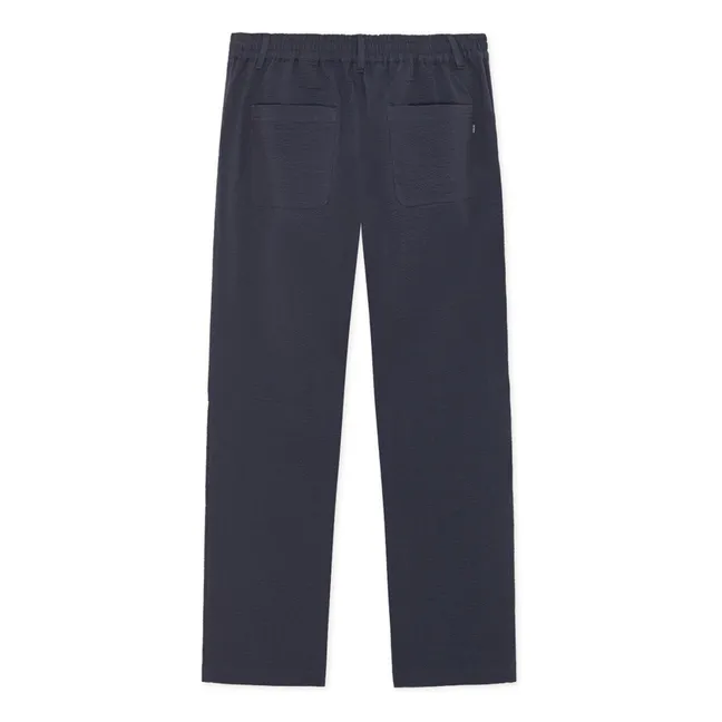 Pantalones seersucker | Azul oscuro