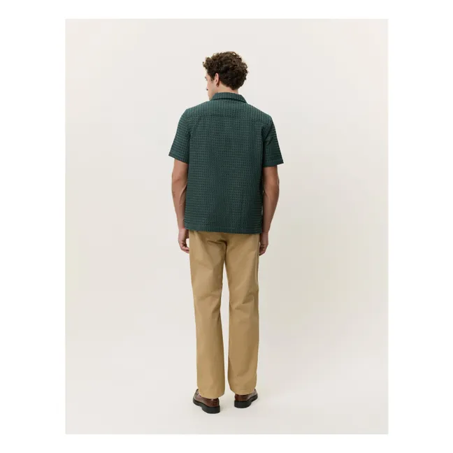 Camisa Chack Seersucker | Verde Oscuro