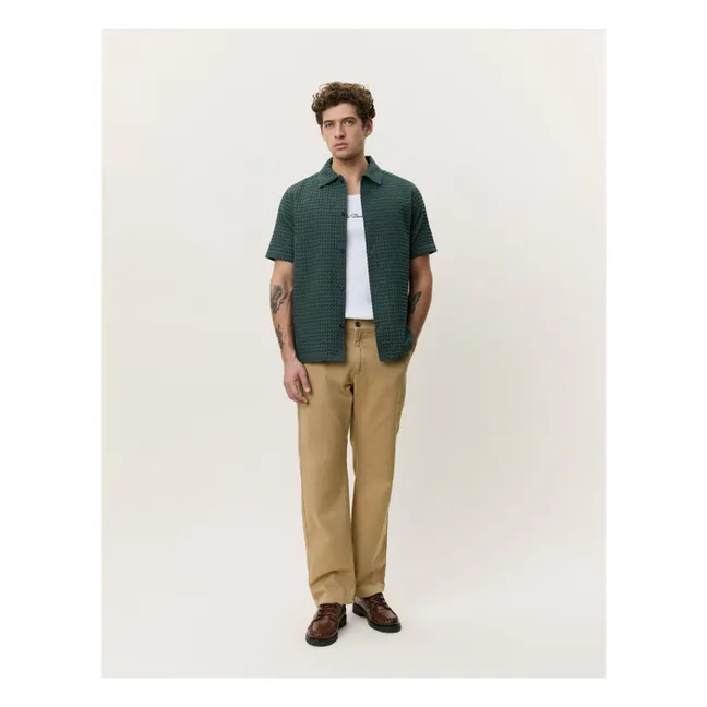 Camisa Chack Seersucker | Verde Oscuro