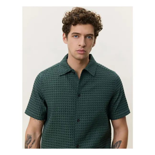Camisa Chack Seersucker | Verde Oscuro