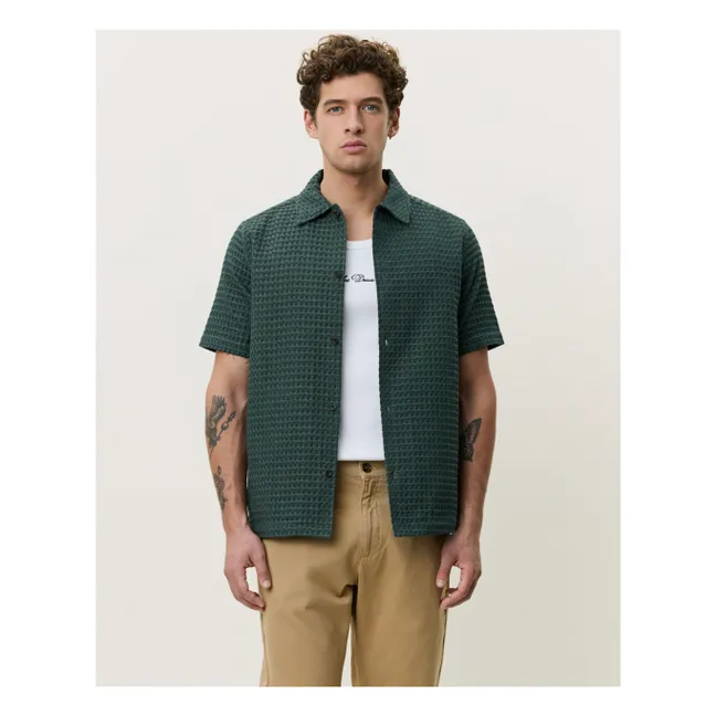 Camisa Chack Seersucker | Verde Oscuro