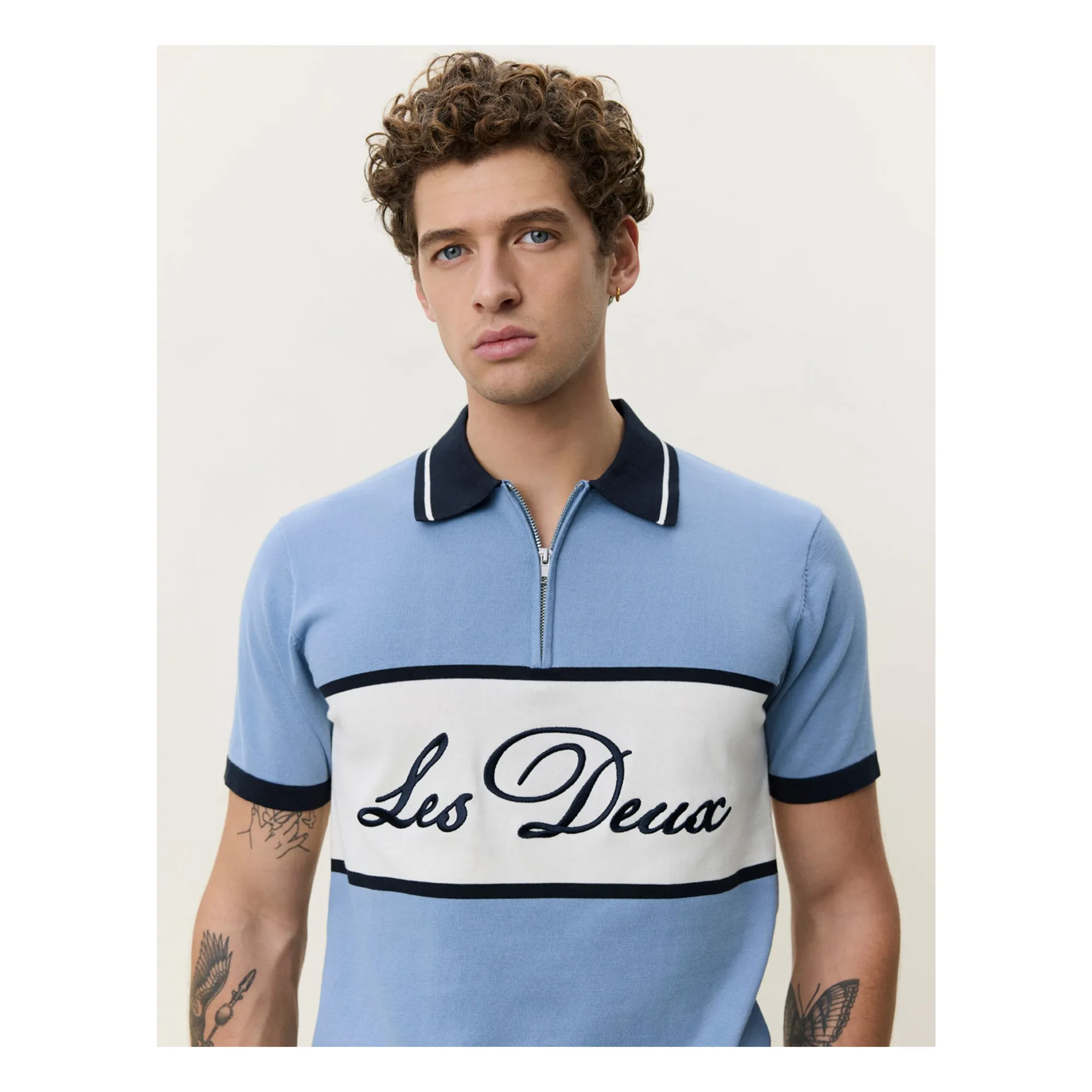 Polo Zippé | Bleu ciel- Image produit n°6