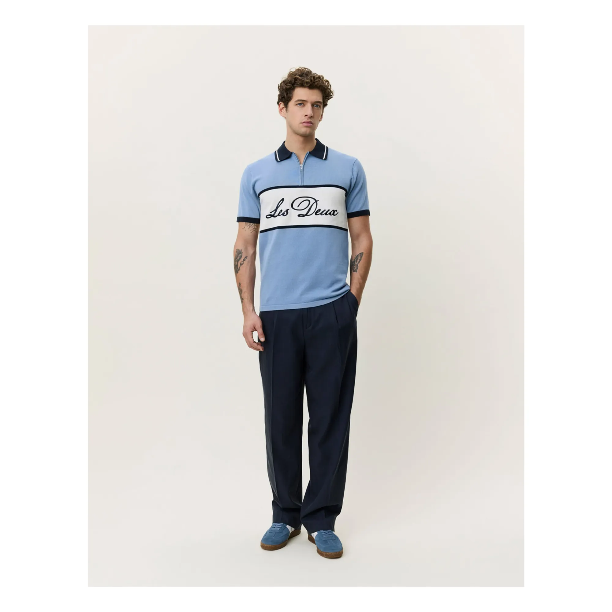 Polo Zippé | Bleu ciel- Image produit n°4