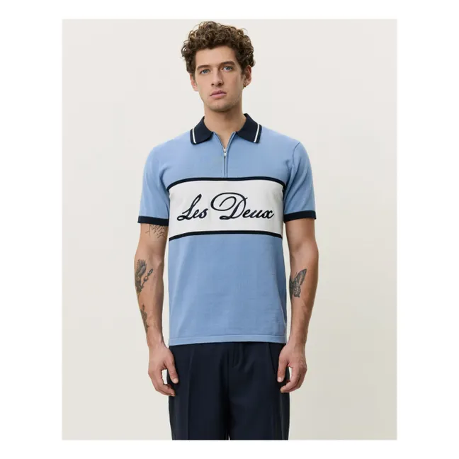 Polo con cremallera | Azul Cielo