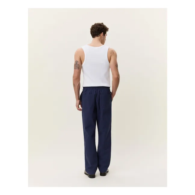 Pantalones seersucker | Azul oscuro