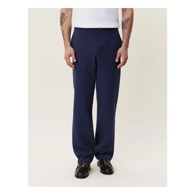 Pantalones seersucker | Azul oscuro