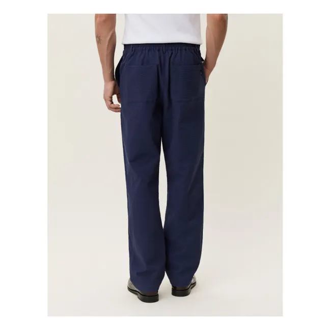 Pantalones seersucker | Azul oscuro