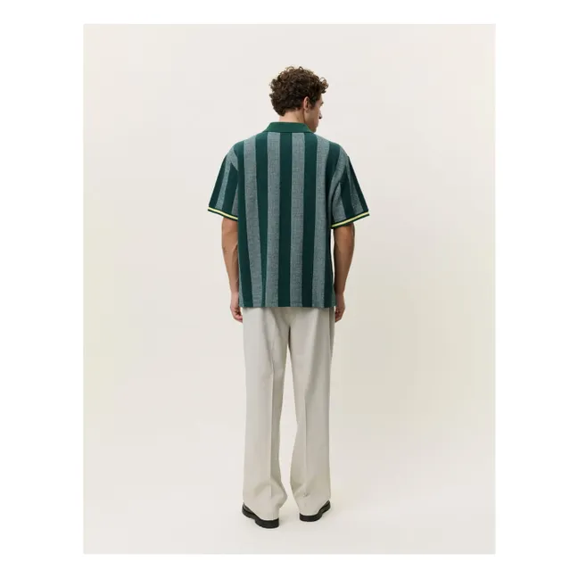 Polo de fútbol a rayas | Verde Oscuro