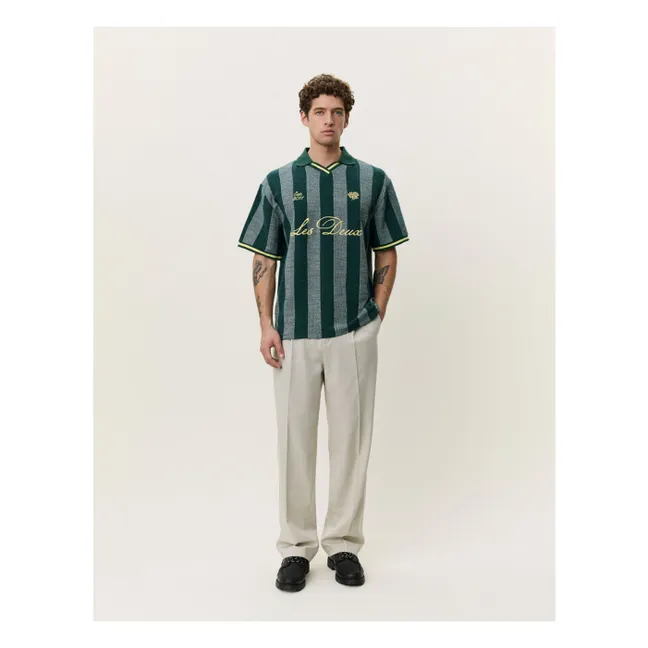 Polo de fútbol a rayas | Verde Oscuro