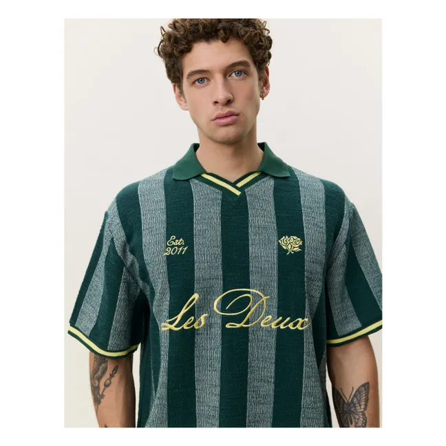 Polo de fútbol a rayas | Verde Oscuro