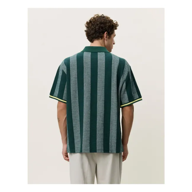 Polo de fútbol a rayas | Verde Oscuro