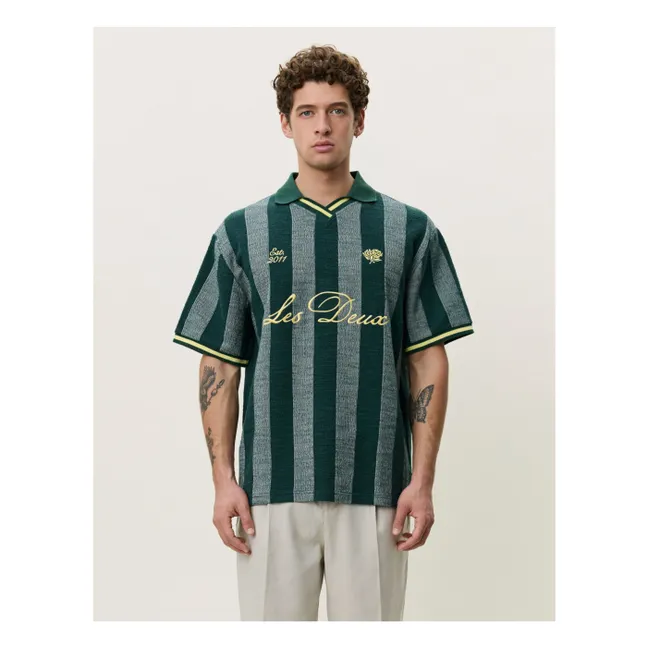 Polo de fútbol a rayas | Verde Oscuro