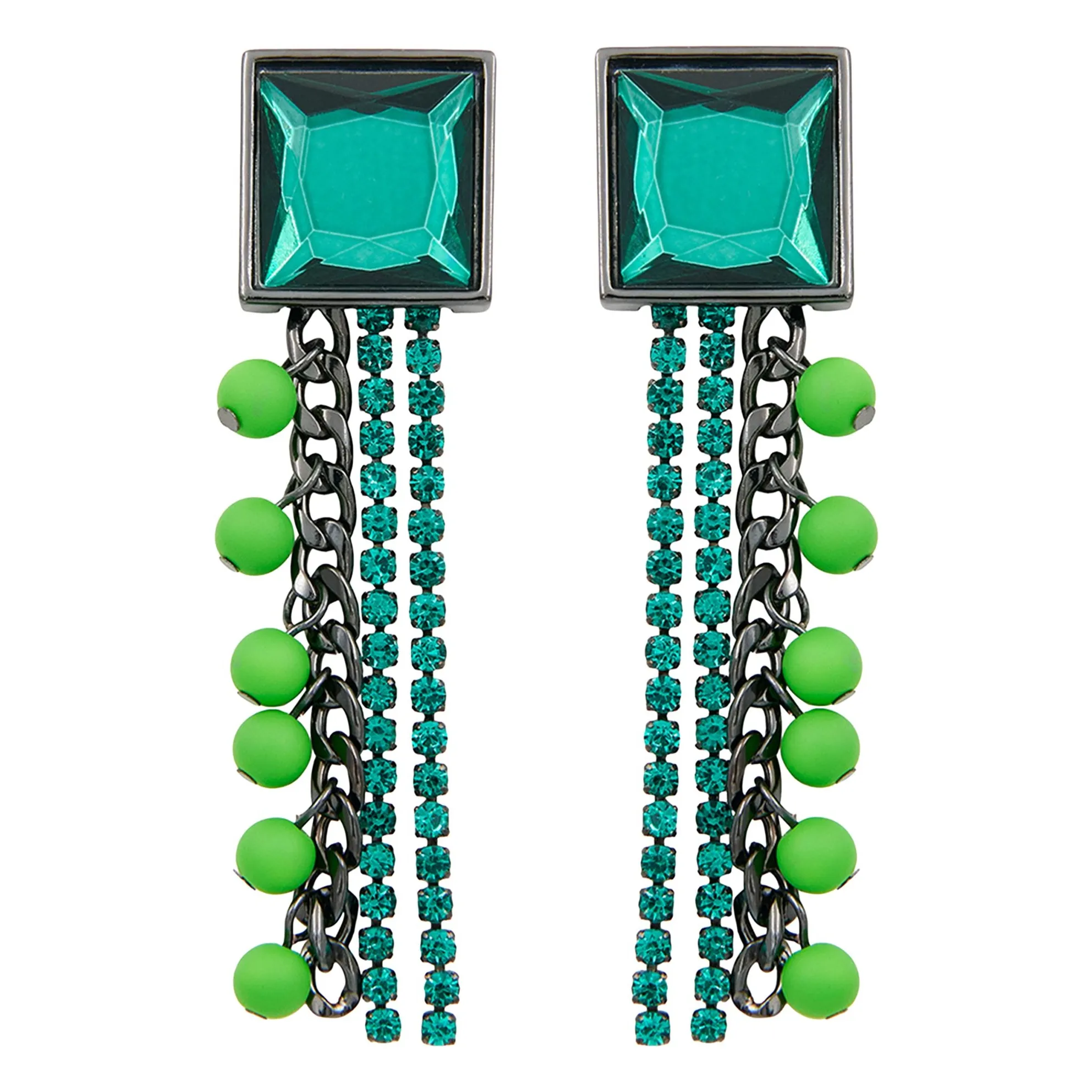Boucles d'Oreilles Jearry Rhinestones | Avocat- Image produit n°0