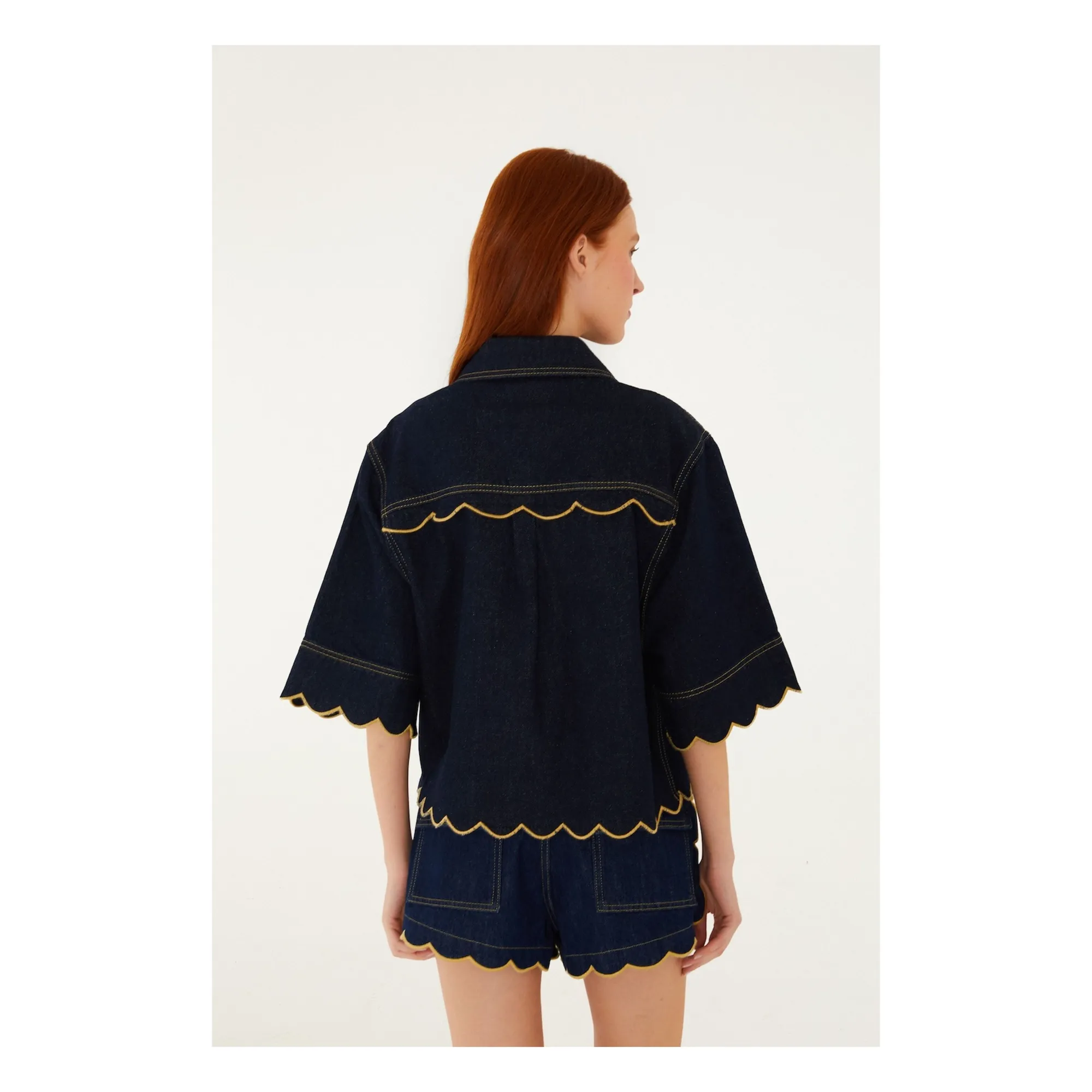 Short Pleats | Denim brut- Image produit n°1