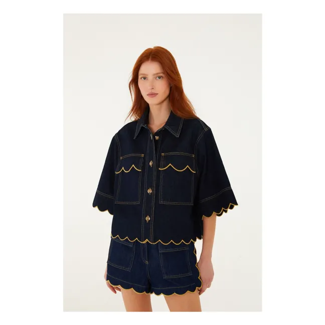 Short Pleats | Denim brut