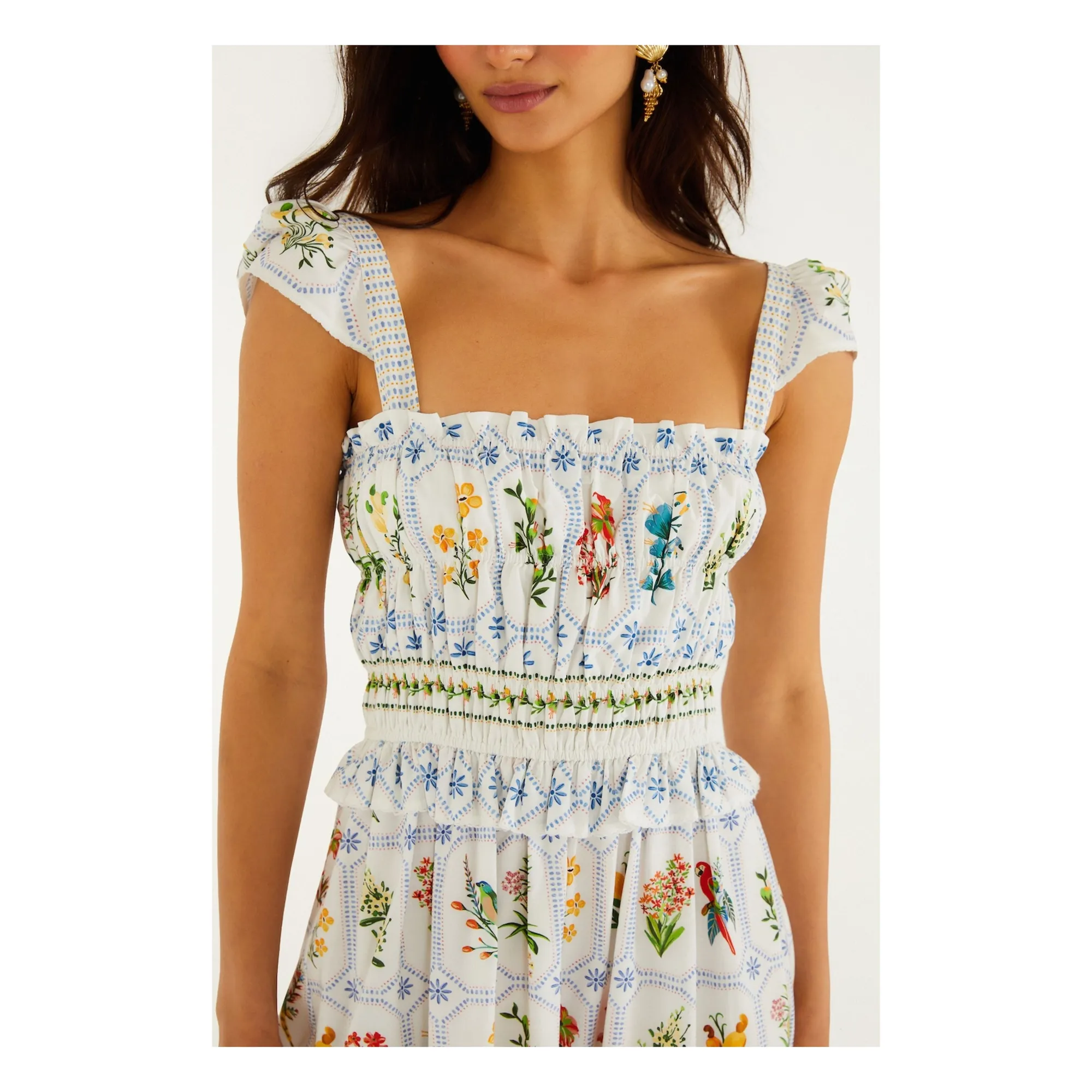 Robe Tropical Porcelain Coton | Blanc- Image produit n°2