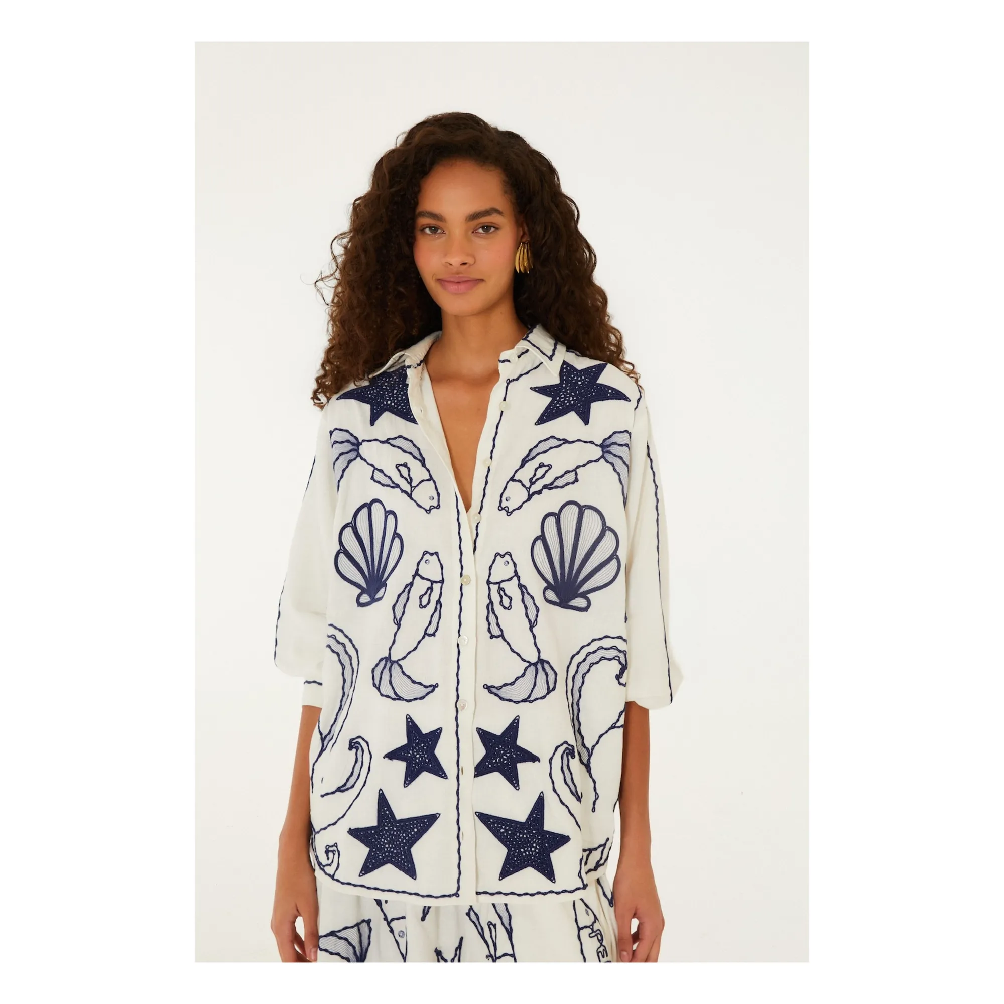 Chemise Fresh Fish Lin | Blanc cassé- Image produit n°4