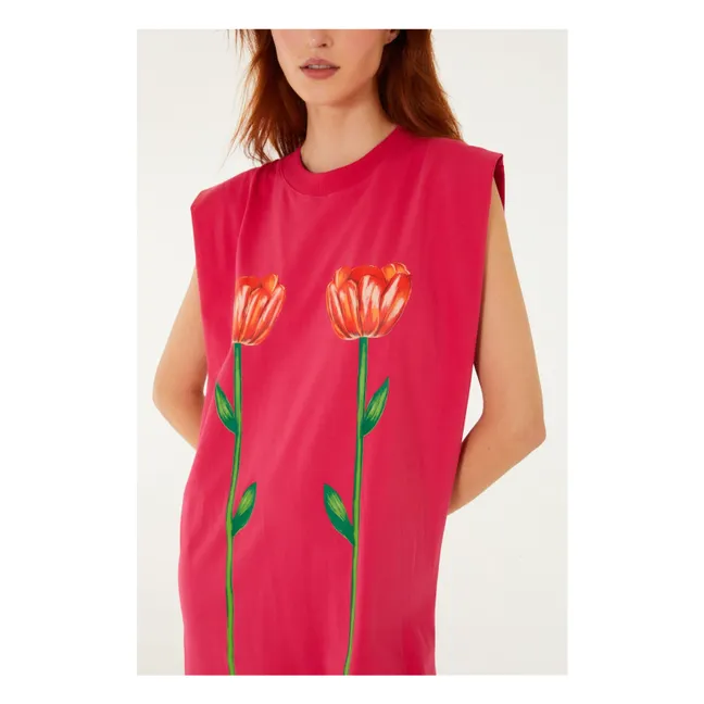 Robe Tropical Rose Coton | Rose