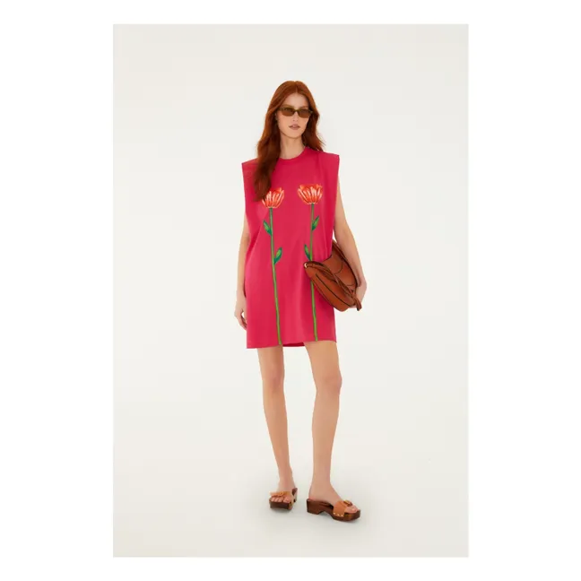 Robe Tropical Rose Coton | Rose