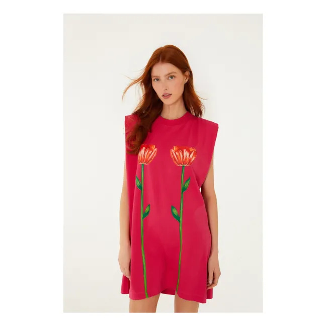 Robe Tropical Rose Coton | Rose