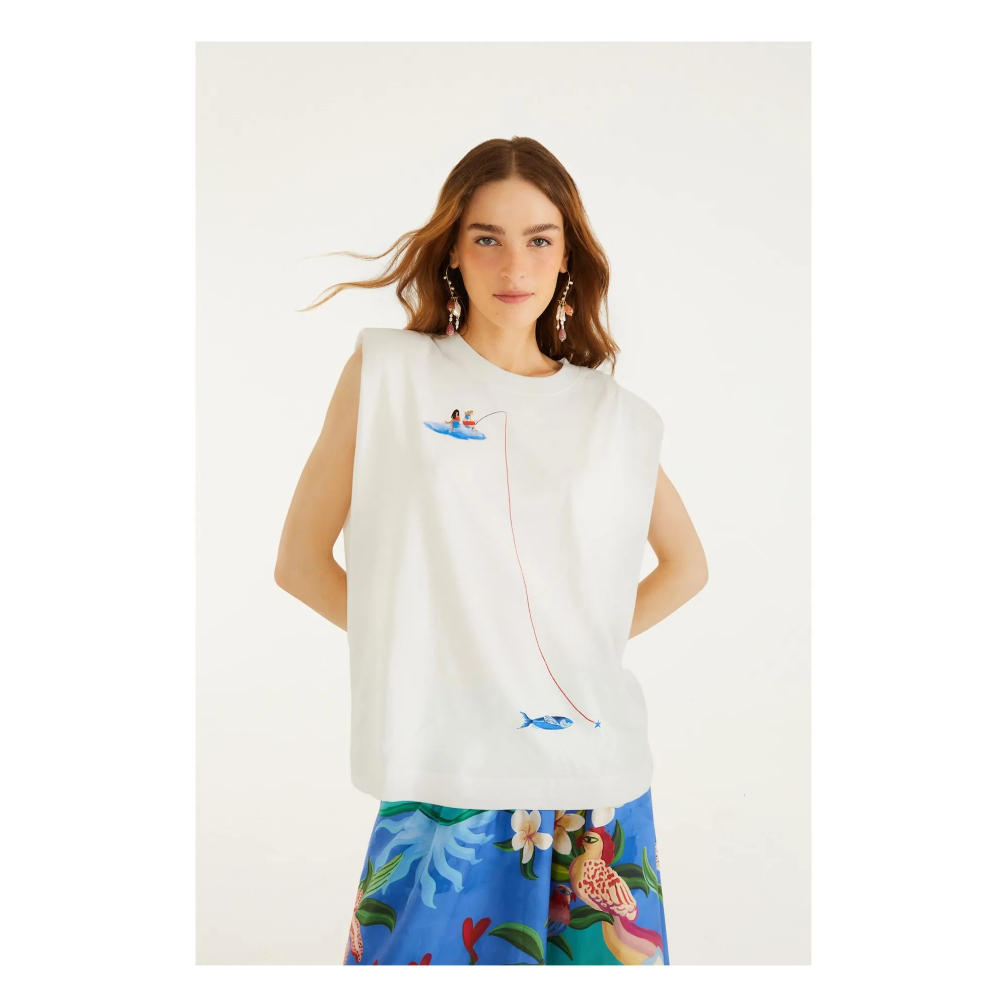 Top Fishing Dreams Coton | Blanc cassé- Image produit n°3