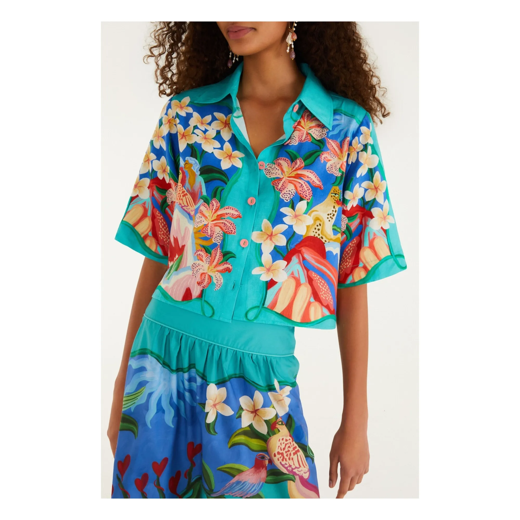 Chemise Garden Of Life Lin | Bleu- Image produit n°5