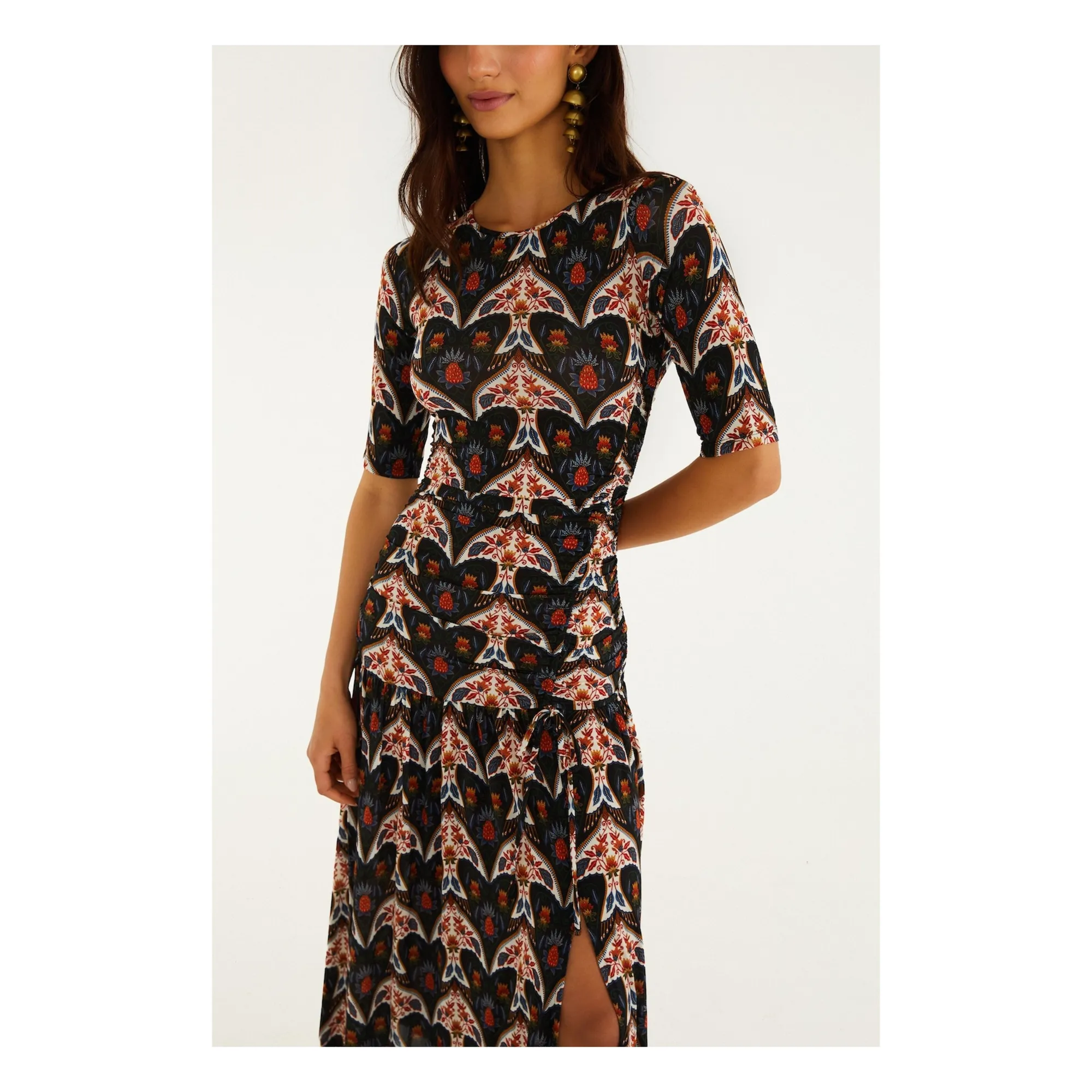 Robe Porcelain Birds | Noir- Image produit n°2