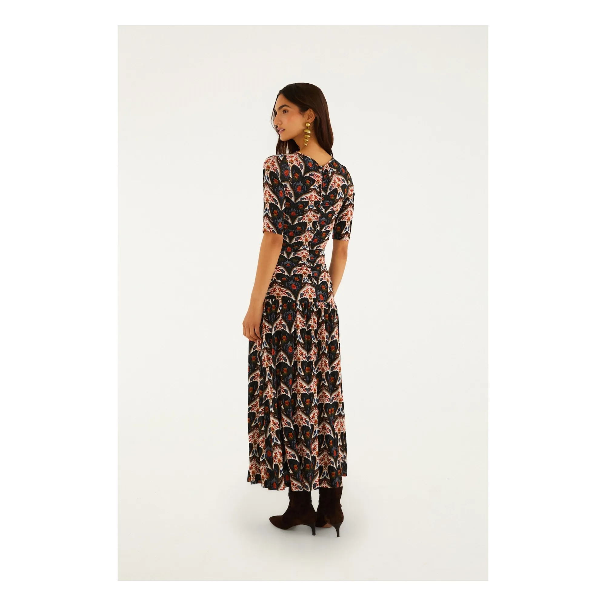 Robe Porcelain Birds | Noir- Image produit n°1