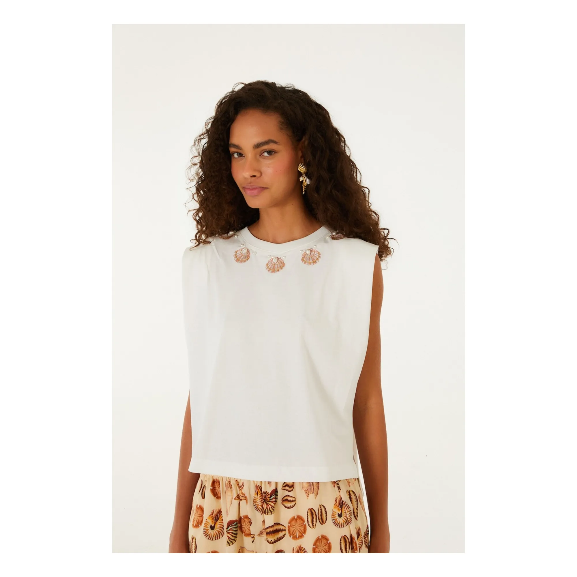 Top Seashell Coton | Blanc- Image produit n°0