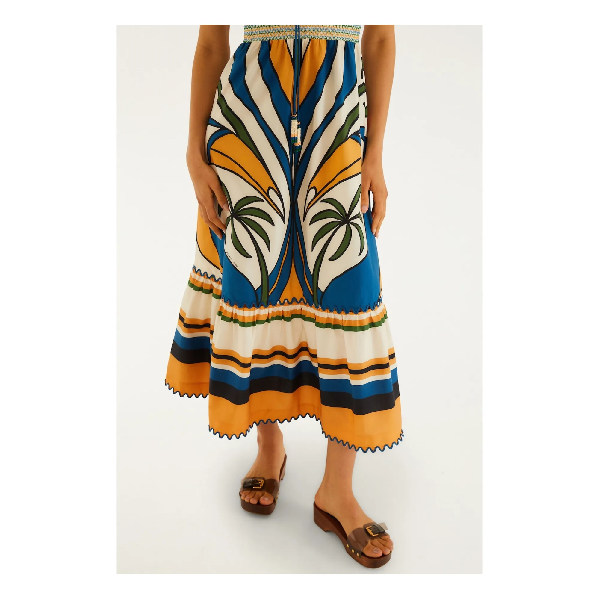 Robe Tropical Graphique Coton | Ecru- Image produit n°3