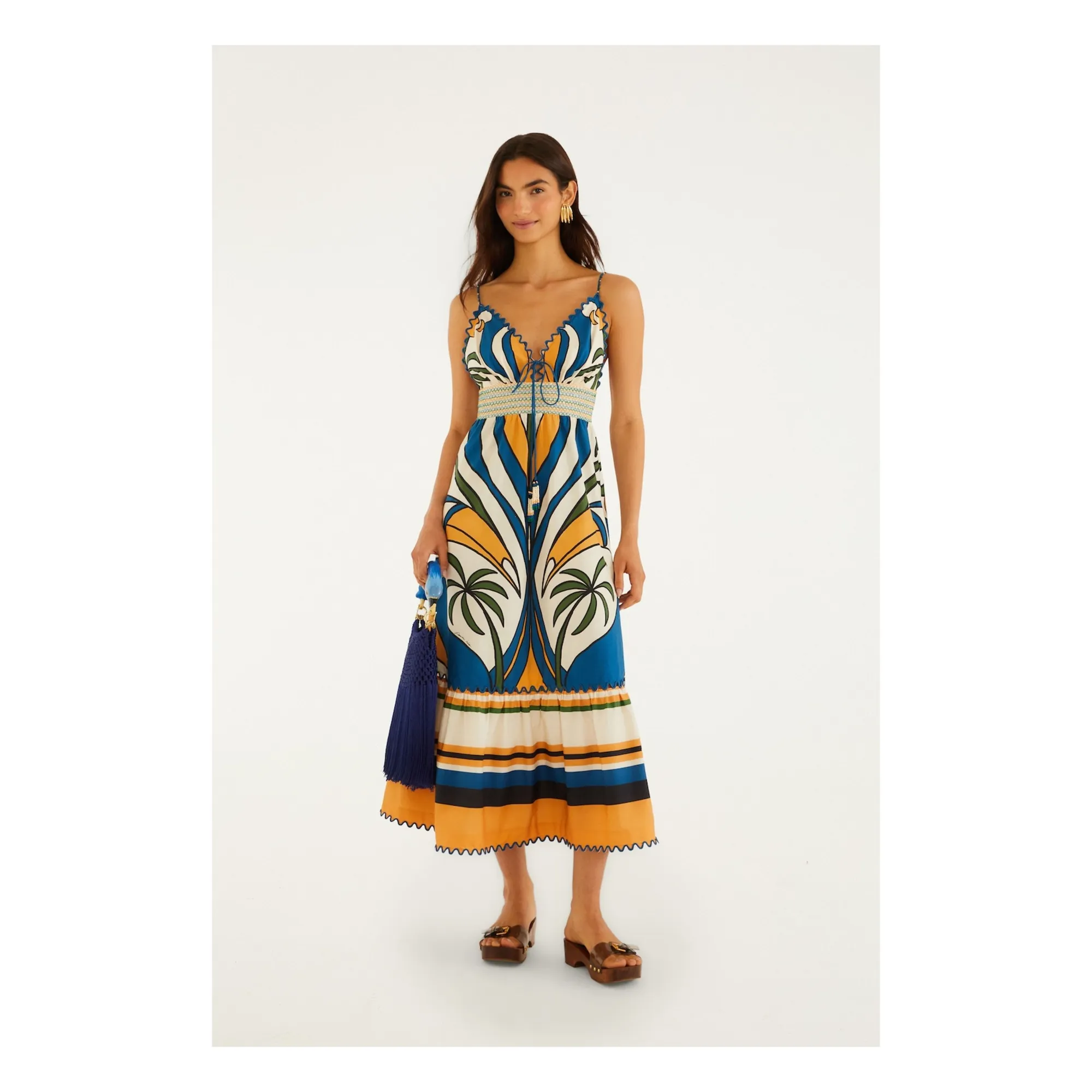 Robe Tropical Graphique Coton | Ecru- Image produit n°0