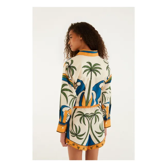 Short Tropical Graphique Coton | Ecru