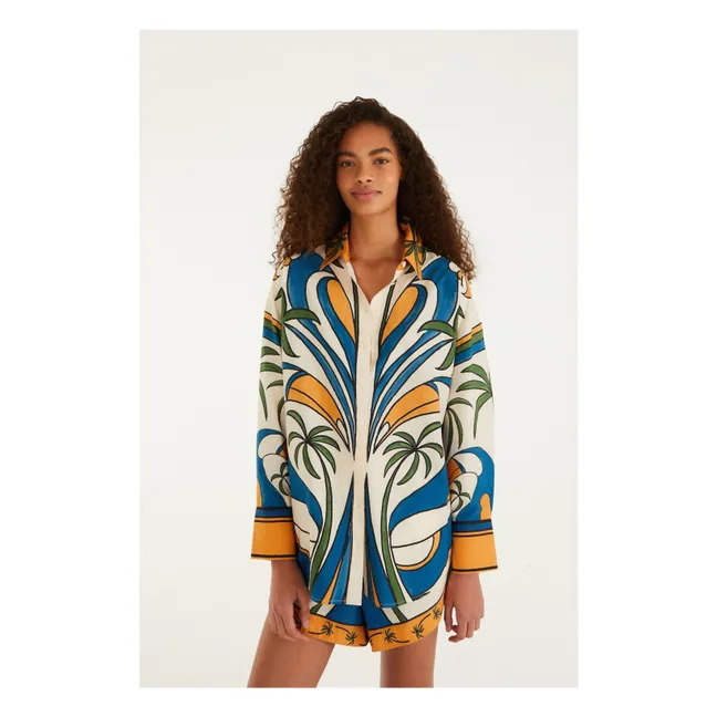 Short Tropical Graphique Coton | Ecru