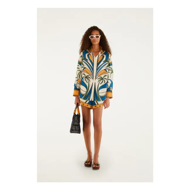 Short Tropical Graphique Coton | Ecru
