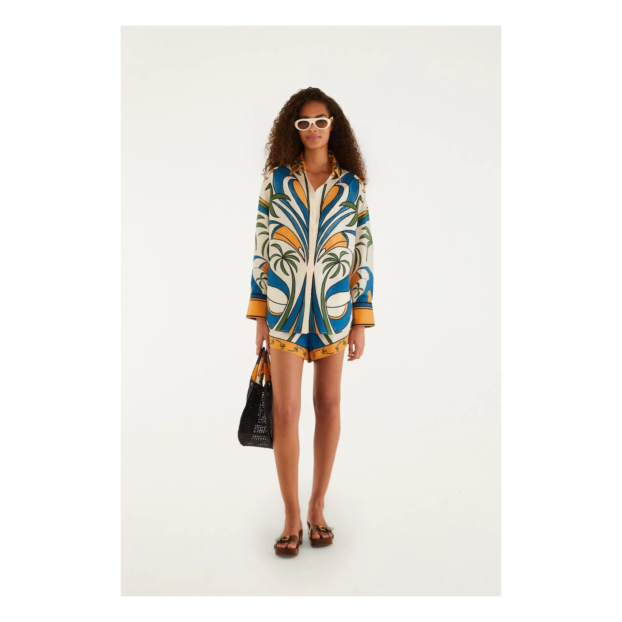 Chemise Tropical Graphique Coton | Ecru- Image produit n°1