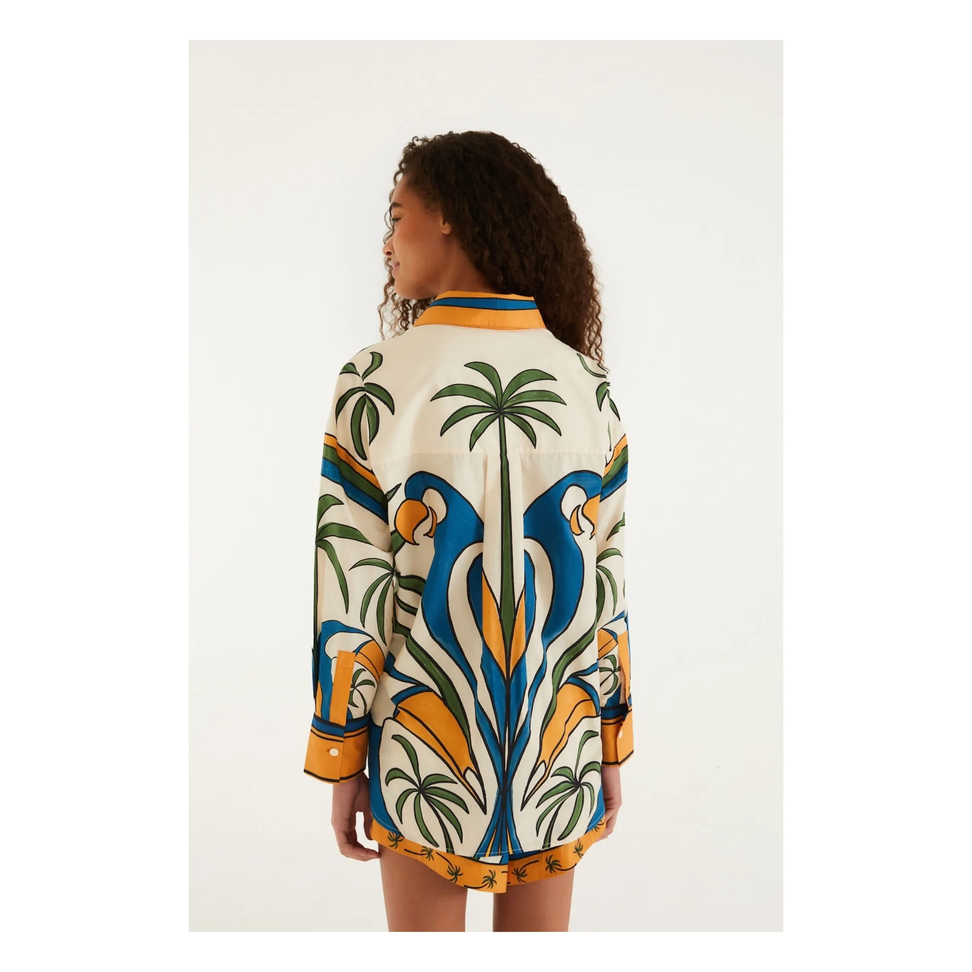 Chemise Tropical Graphique Coton | Ecru- Image produit n°2