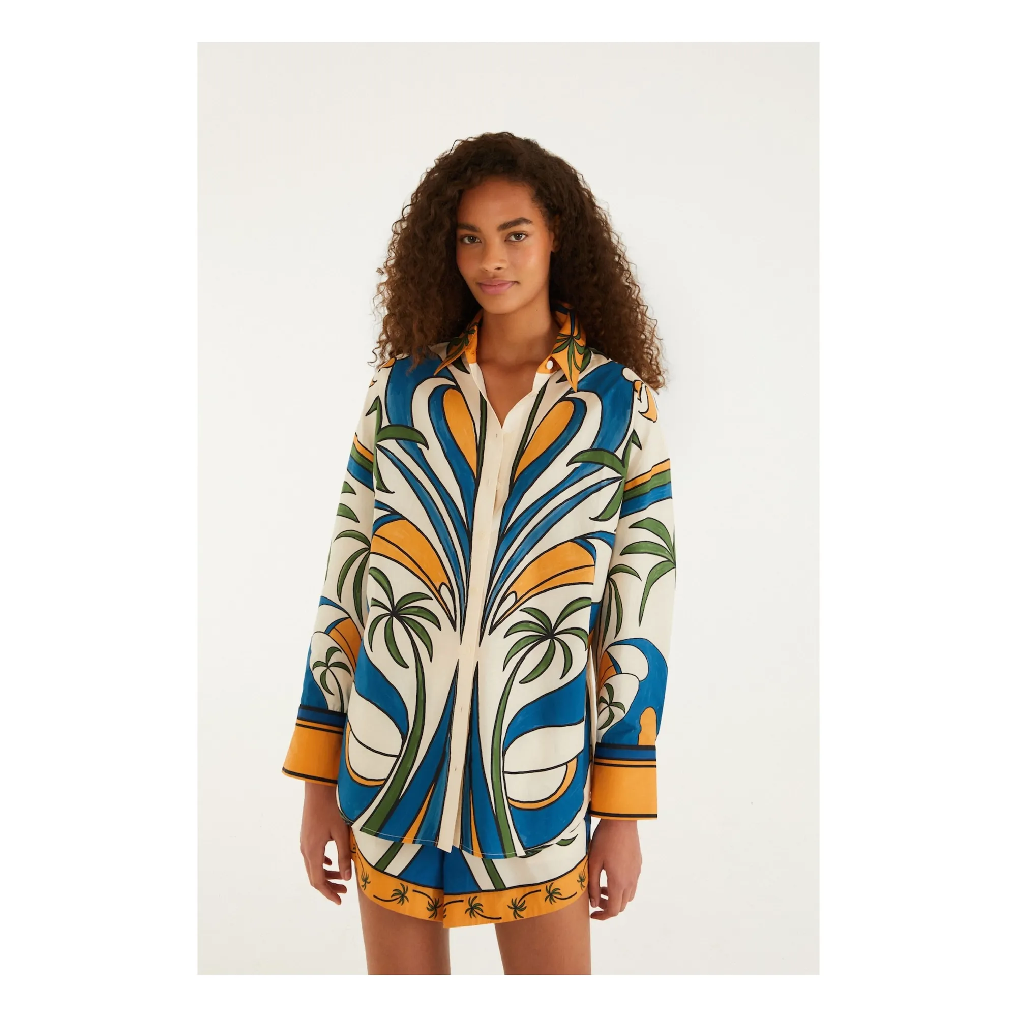 Chemise Tropical Graphique Coton | Ecru- Image produit n°0