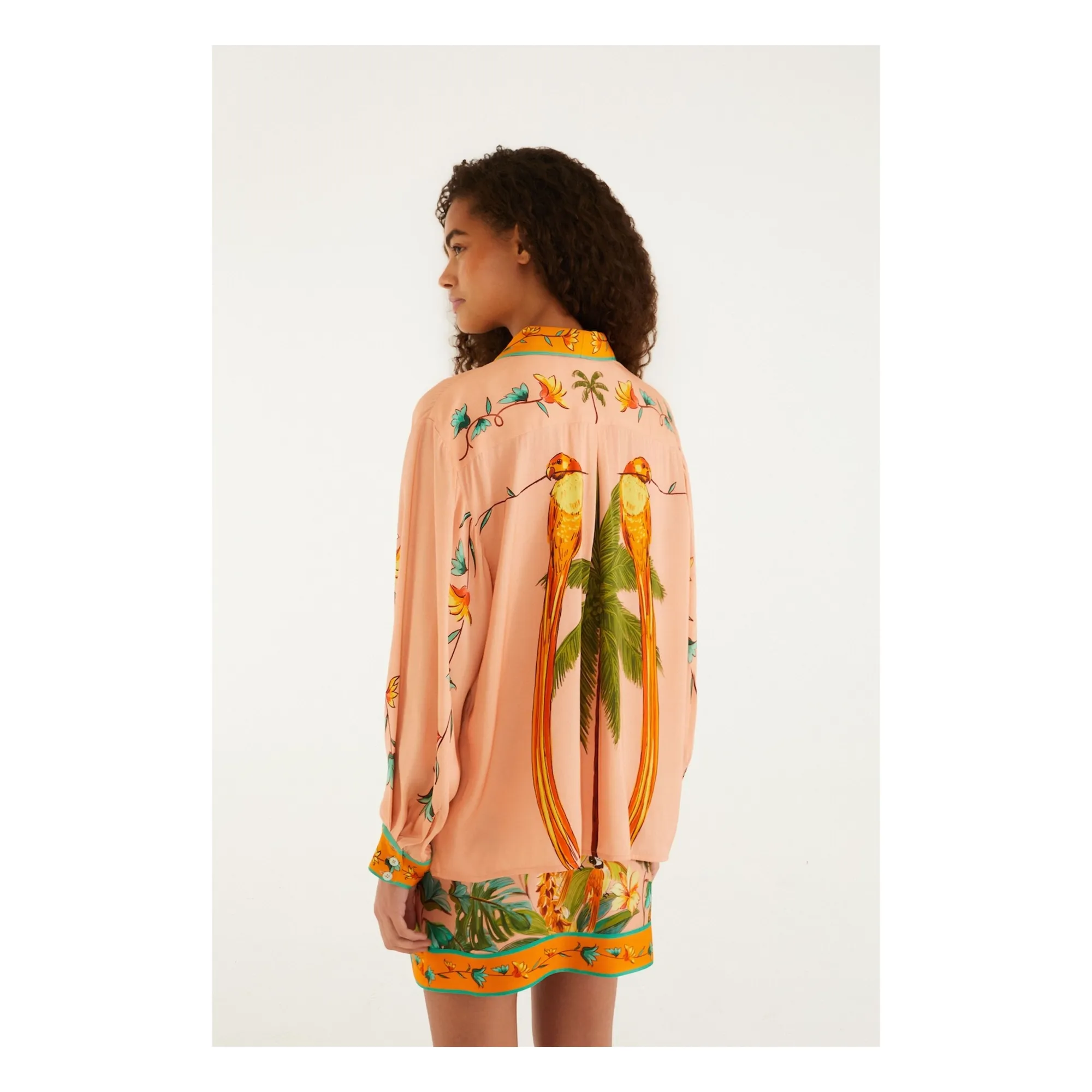 Chemise Birds | Corail- Image produit n°4